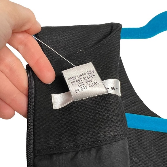 NWT WD.NY Brown Black Leaf Scroll Print Embellished Neckline Sheath Dress - Picture 3 of 15